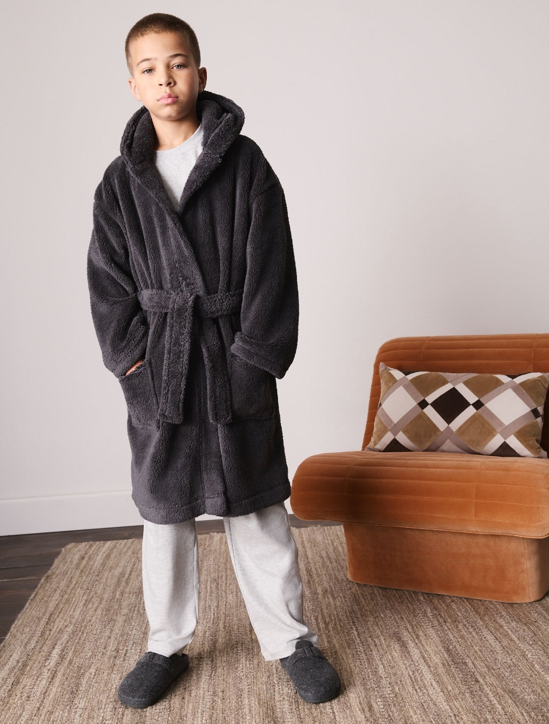 Grey Fleece Robe