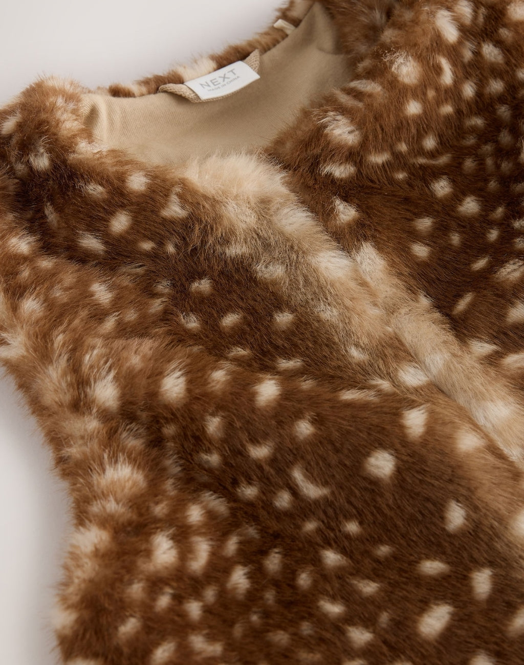 Deer Animal Print Faux Fur Gilet
