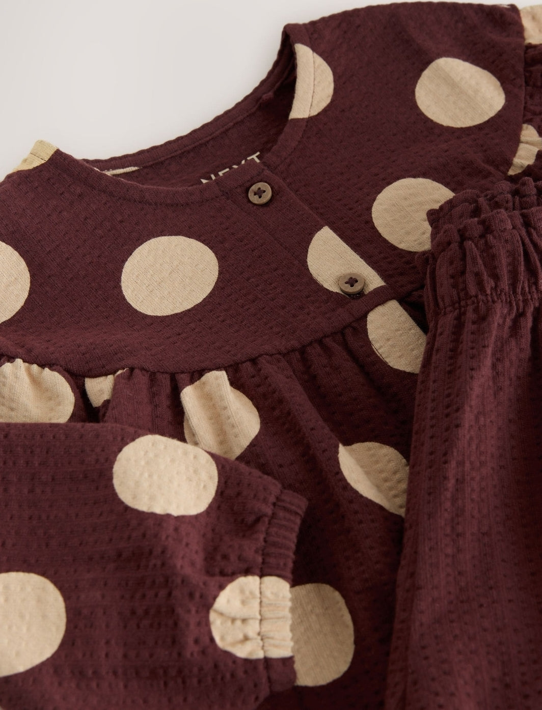 Brown/Cream Long Sleeve Blouse and Bloomer Trousers Set