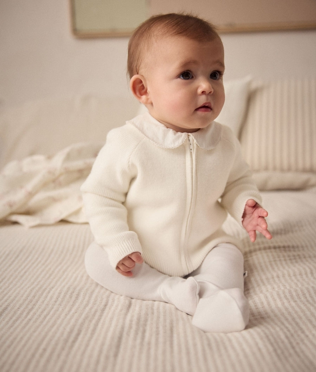 White Knitted Baby Cardigan
