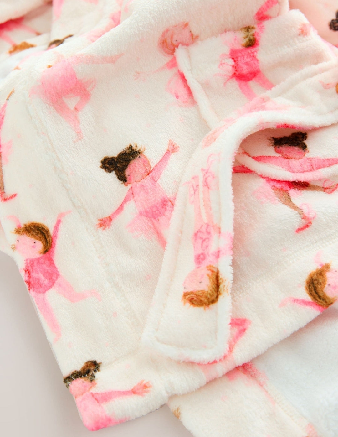 White/Pink Ballerina Fleece Dressing Gown