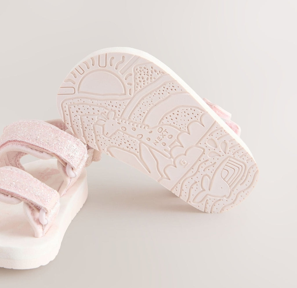 Pink Glitter Trekker Sandals