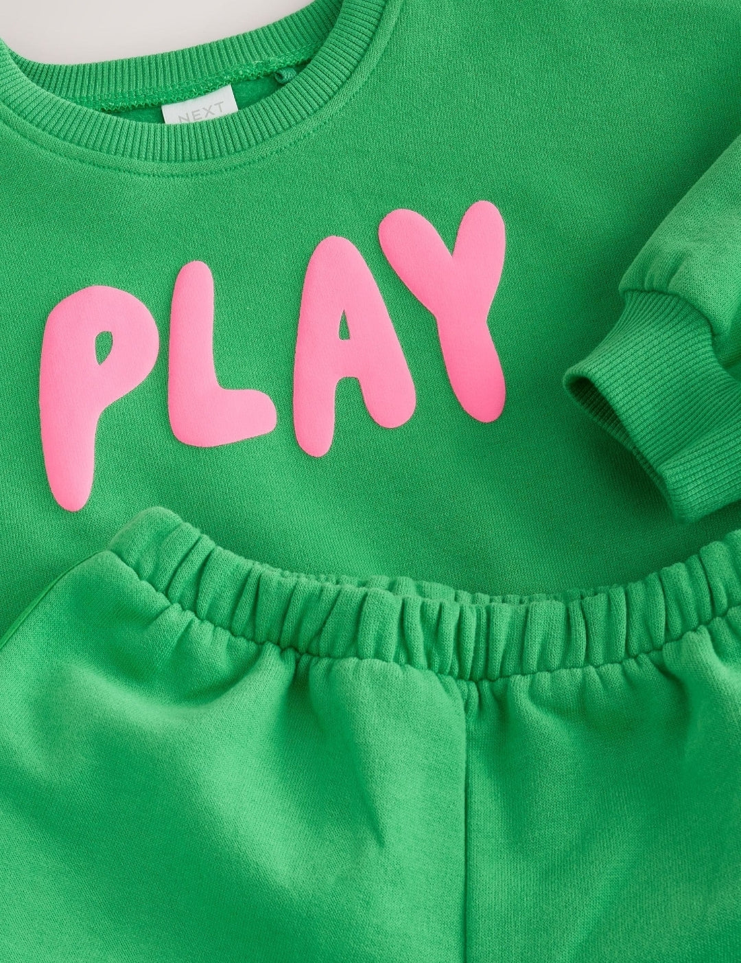 Green Play Crew Neck Sweatshirt and Barrel Trousers Set