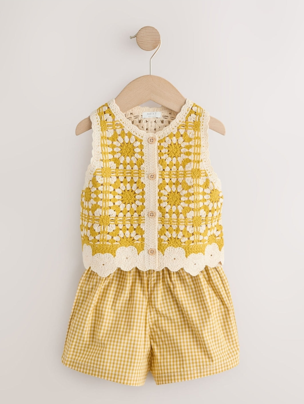 Ochre Yellow Crochet Top and Short set