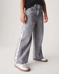 Grey/ Silver Sequin Side Tape WideJeans
