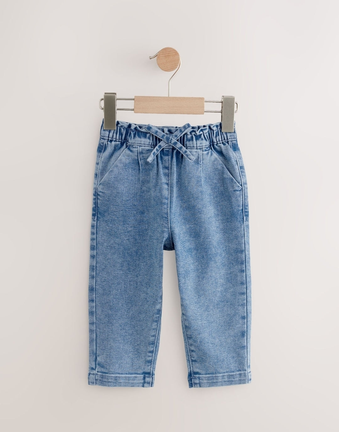 Light Wash Tie Waist Jeans