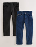 Dark Blue/ Black Denim Regular Fit
Regular Length Stretch Jeans 2 Pack