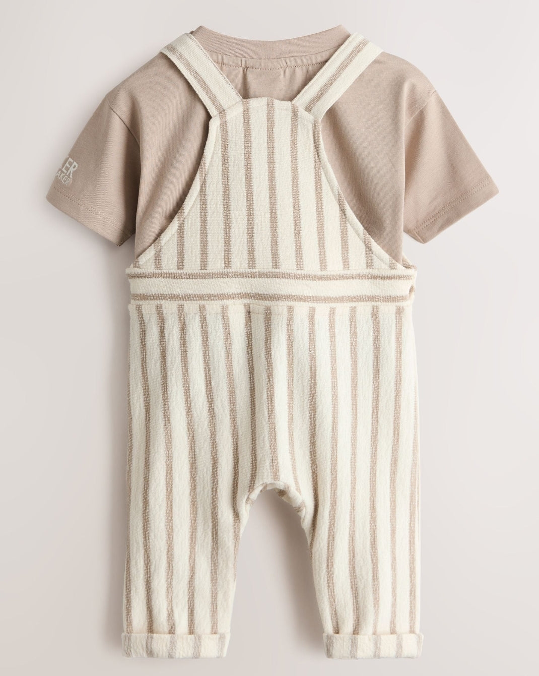 Baker by Ted Baker Stone Striped Dungaree and Short Sleeve T-Shir...