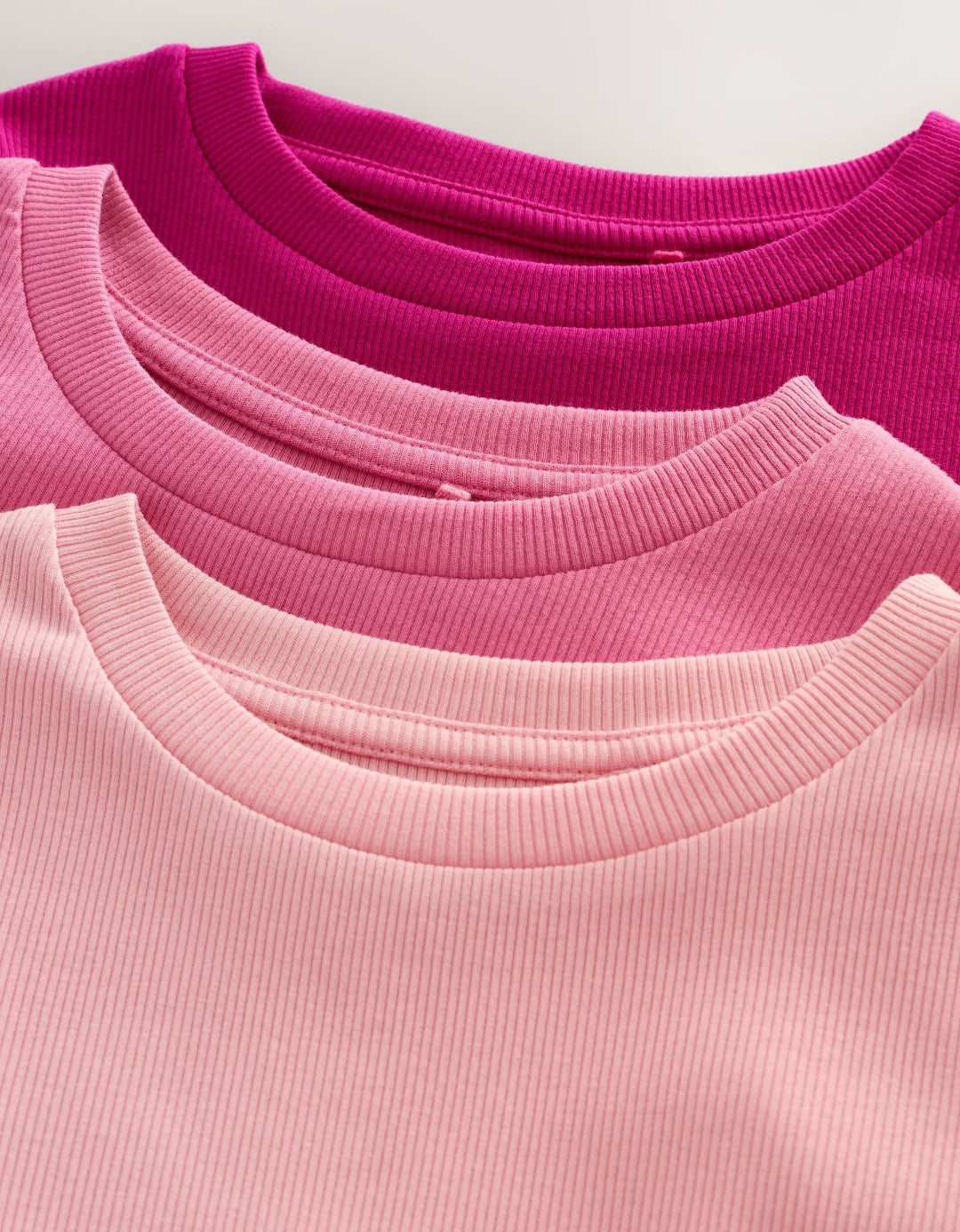 Pink Long Sleeve Ribbed Tops 3 Pack