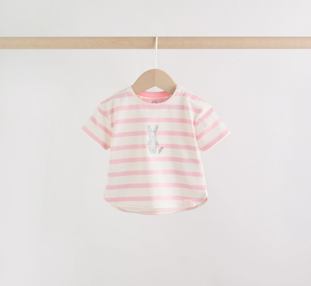 Grey and Pink Short Sleeve Top and Leggings Baby Set 6 Piece