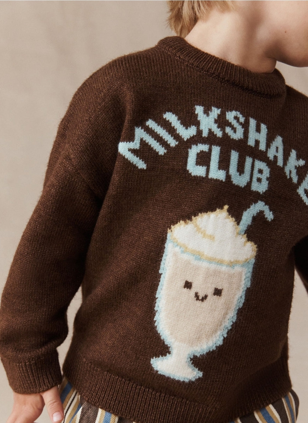 Brown Character Knitted Crew
Neck Jumper