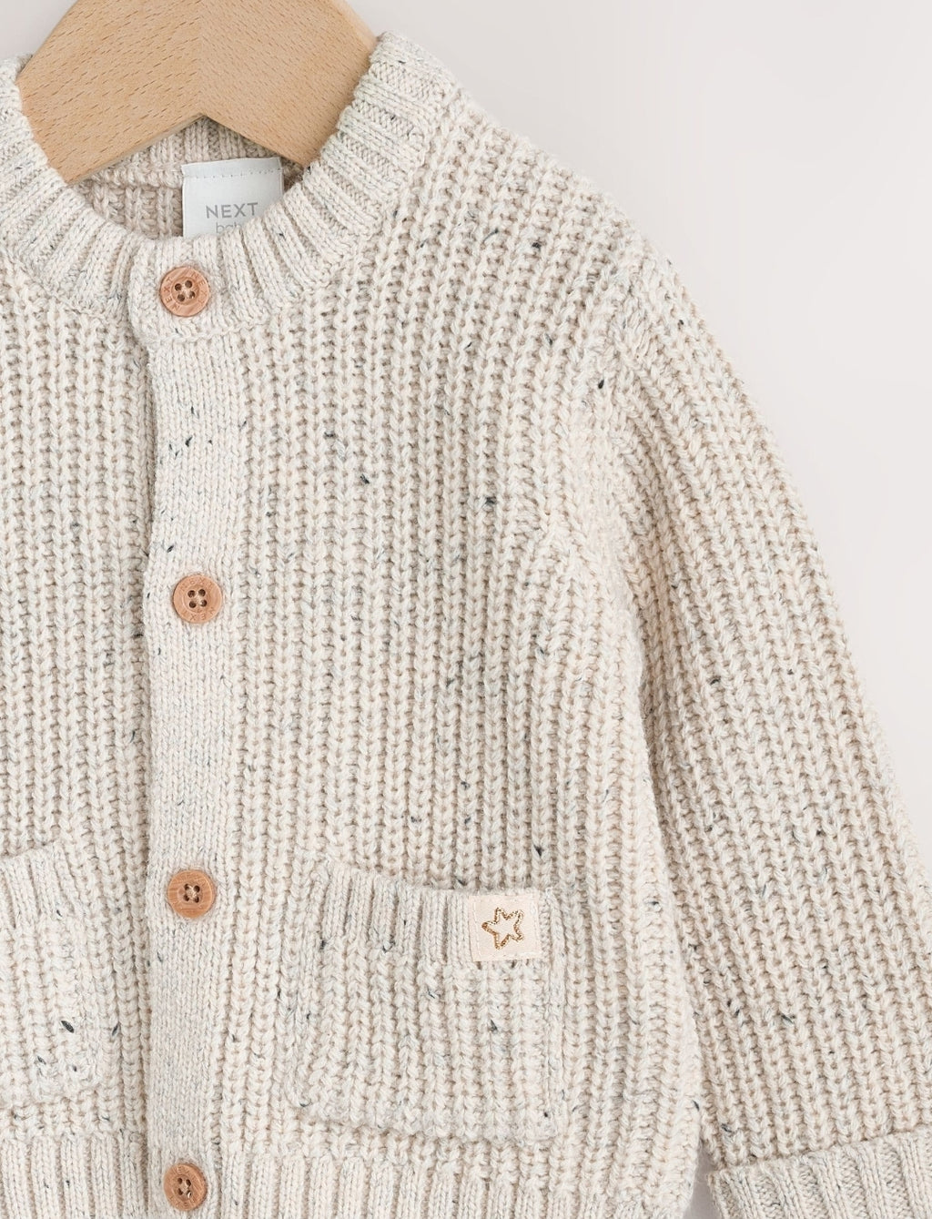 Neutral "My First Eid" Baby Knitted Cardigan