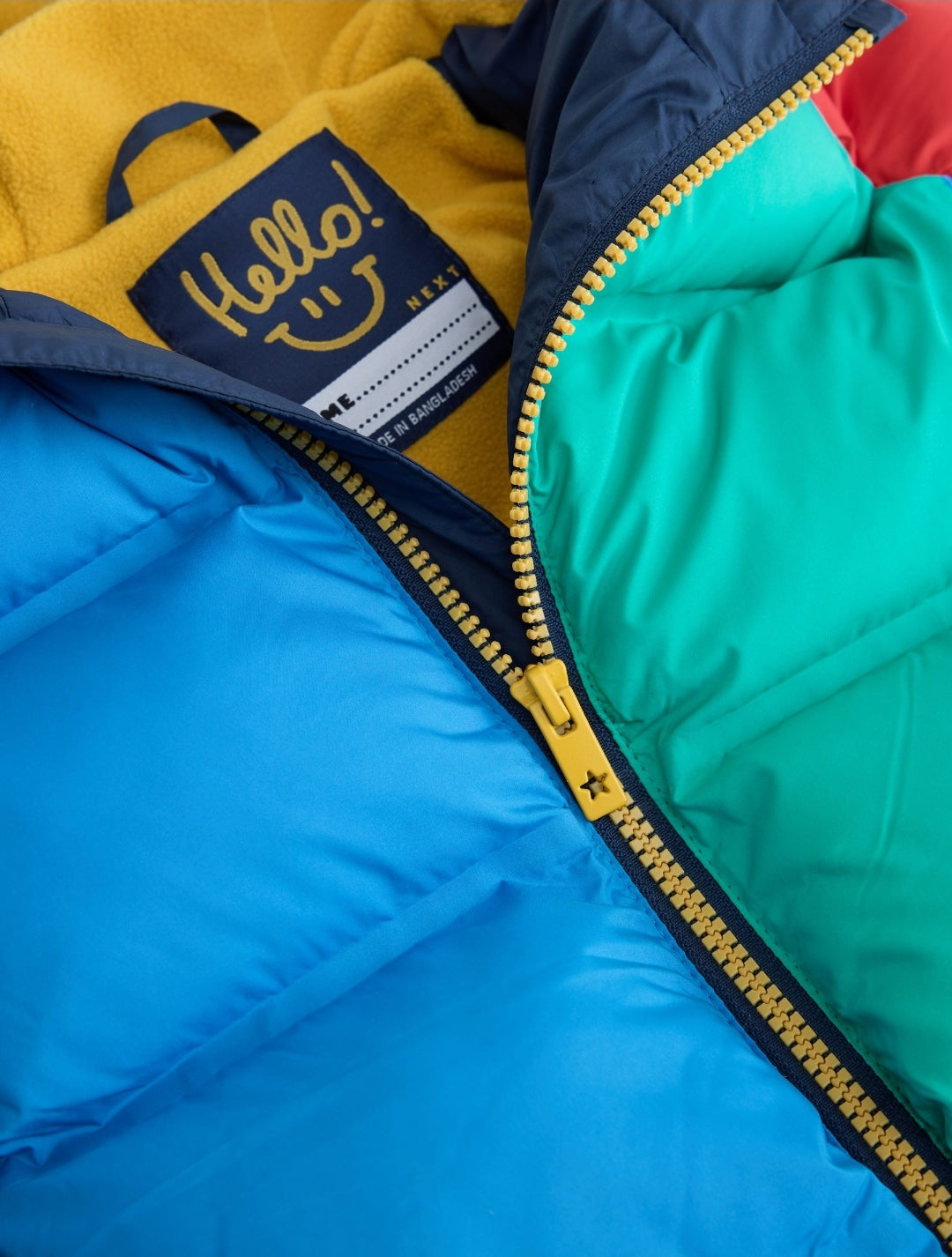 Bright Colour Block Padded Coat