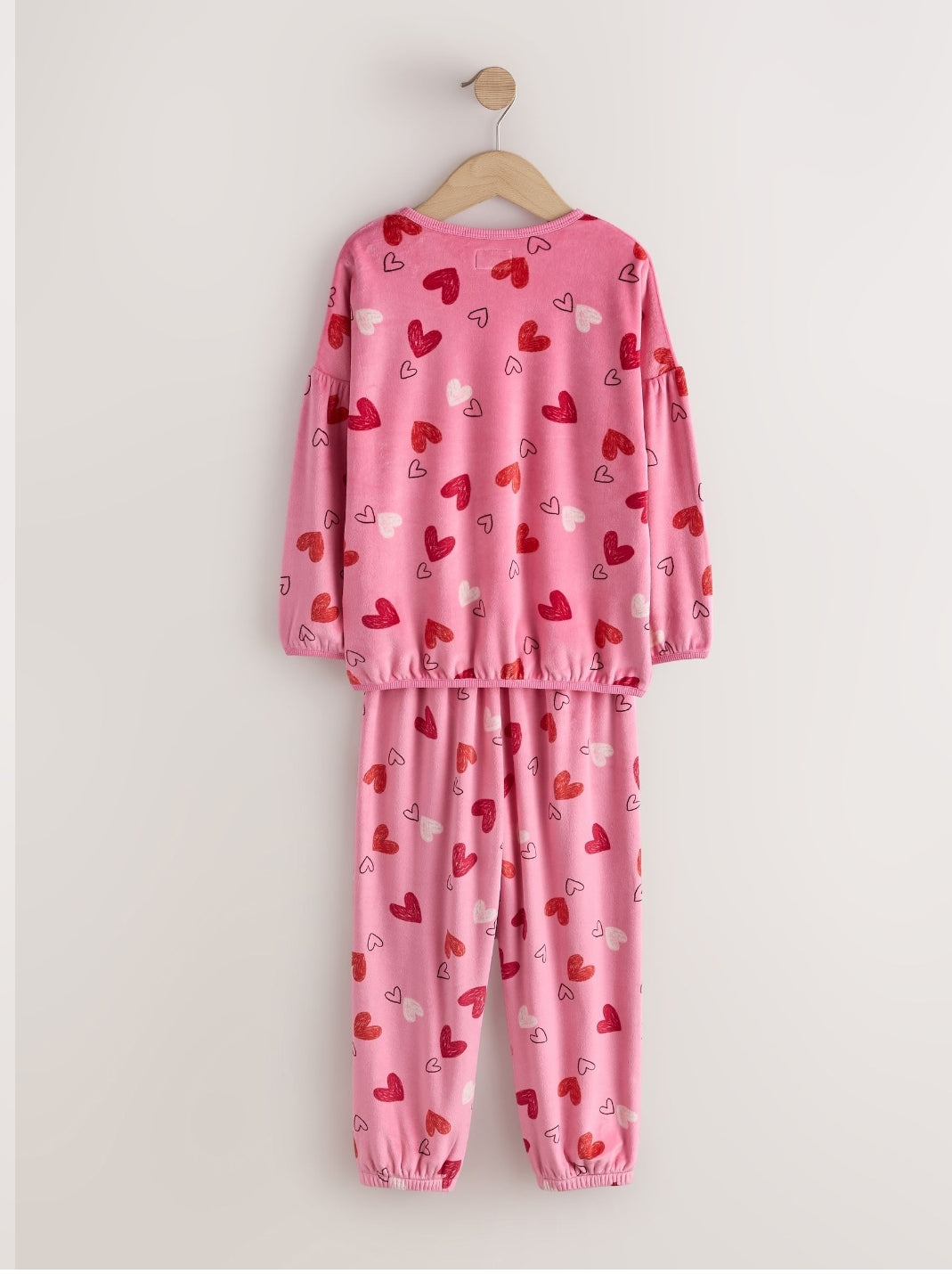 Pink/Red Heart Cosy Fleece Pyjamas