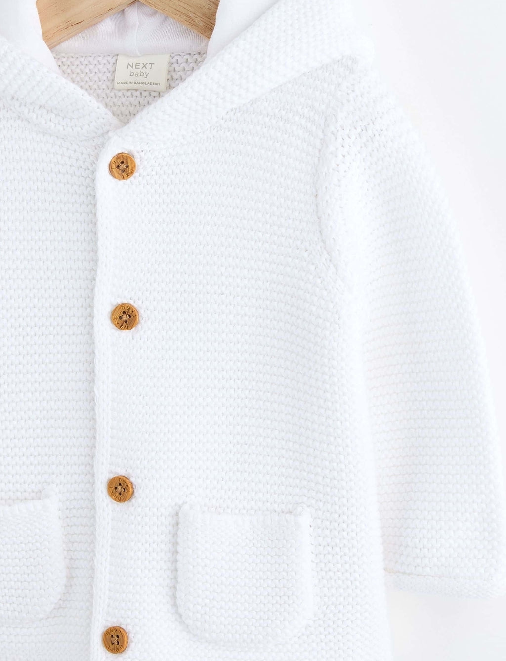 White Knitted Hooded Baby
Cardigan