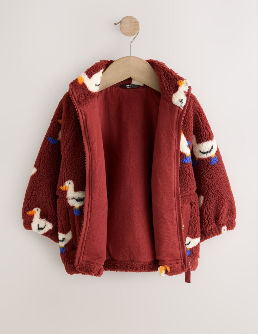 Burgundy Red Duck All Over Print Fleece