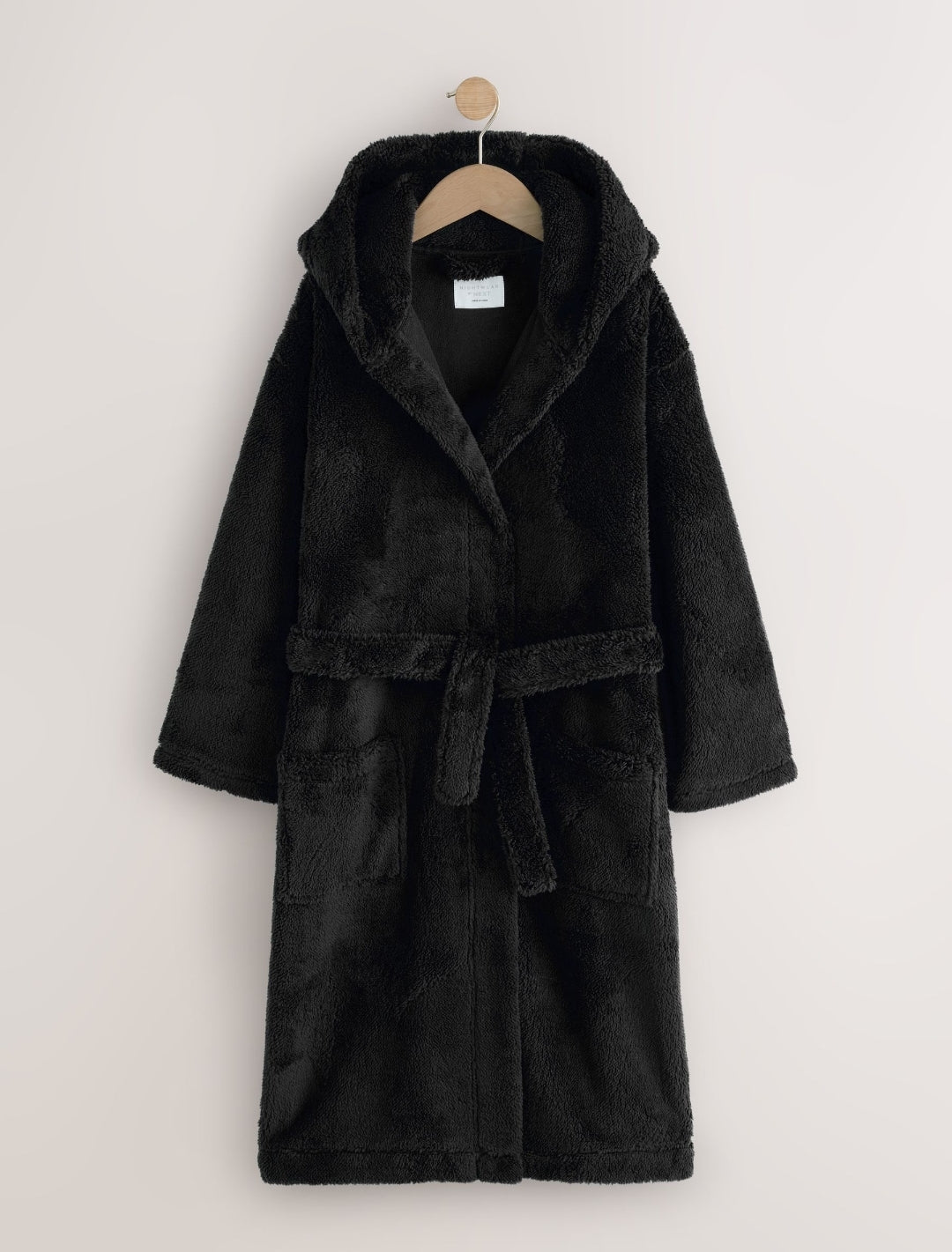 Black Long Fleece Robe