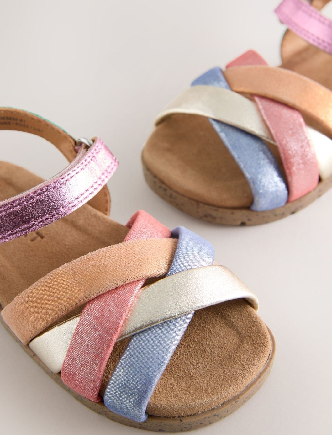 Multi Bright Leather Woven
Sandals with Touch Fastening