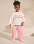 Cream/Pink Barbie Sweatshirt & Wide Leg Joggers Set
