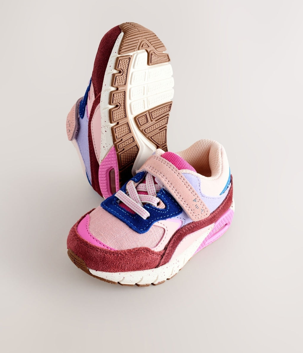 Multi Pink Elastic Lace Chunky Trainers