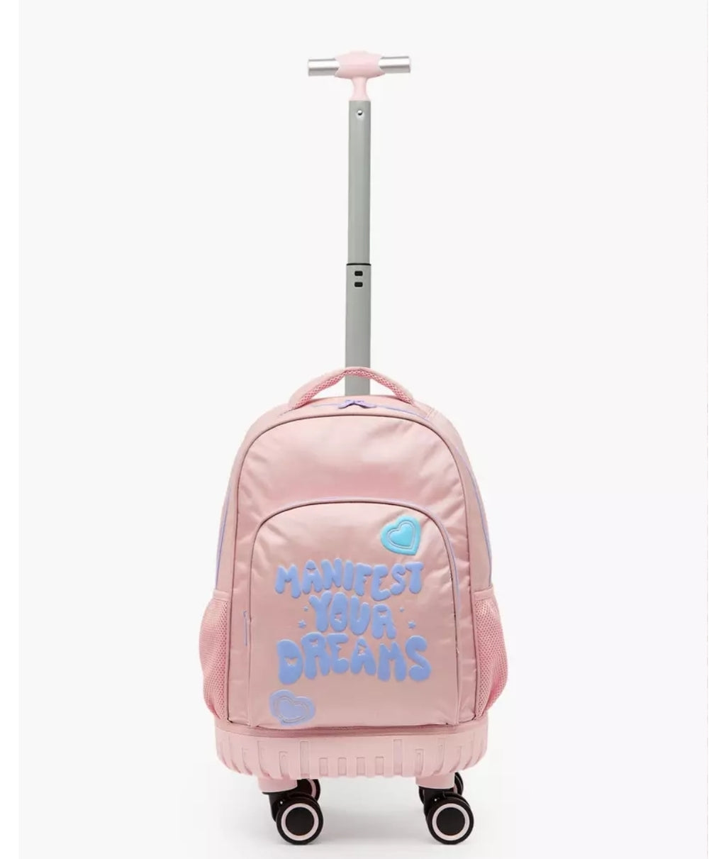 Juniors Slogan Print 3-Piece School Trolley Bag Set 18 inches