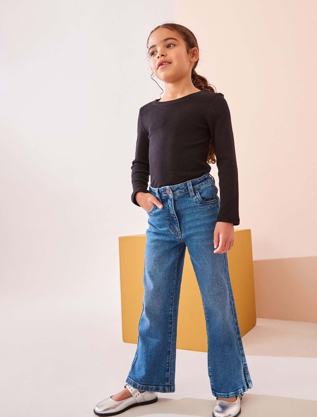 Mid Blue Denim Flare Jeans