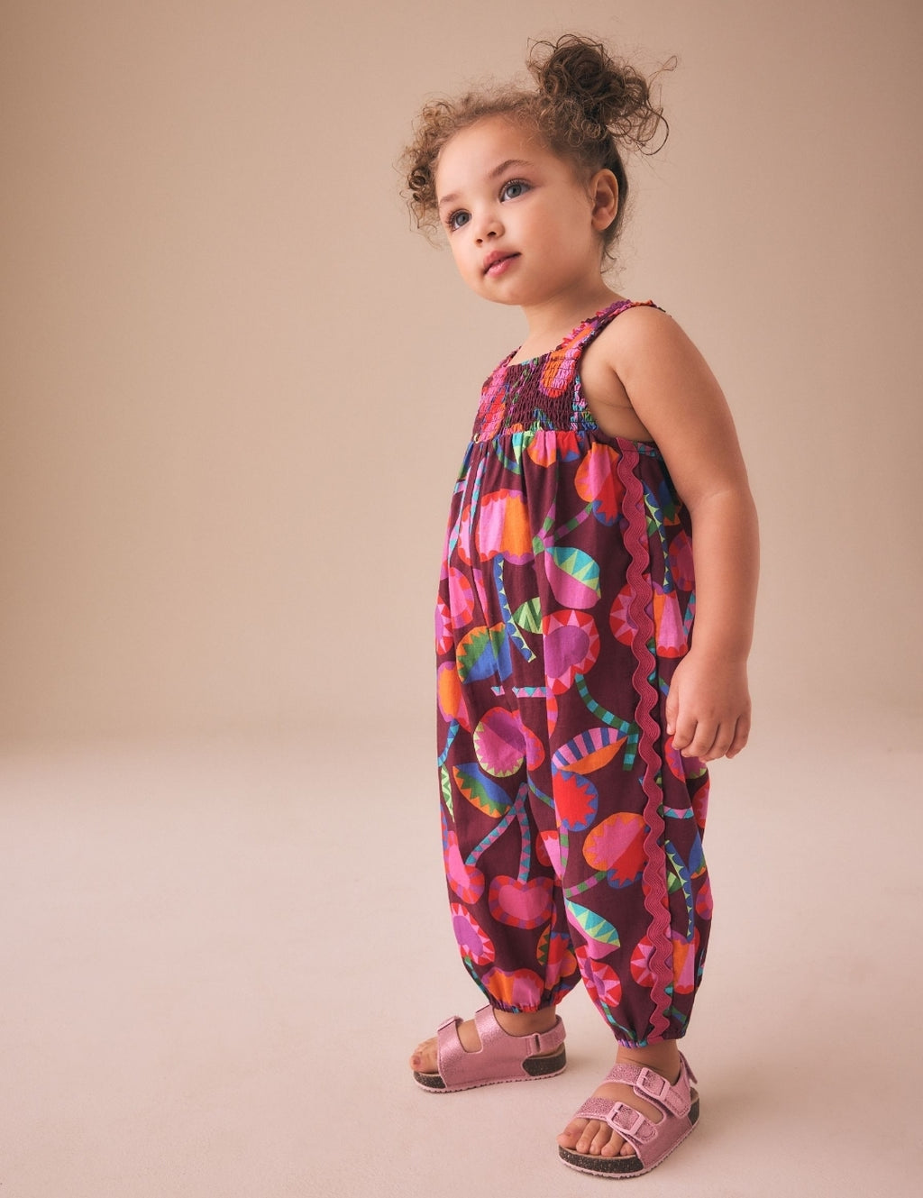 Purple/Berry Red Printed Strappy Jumpsuit
