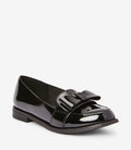 Black Patent School Bow Loafers