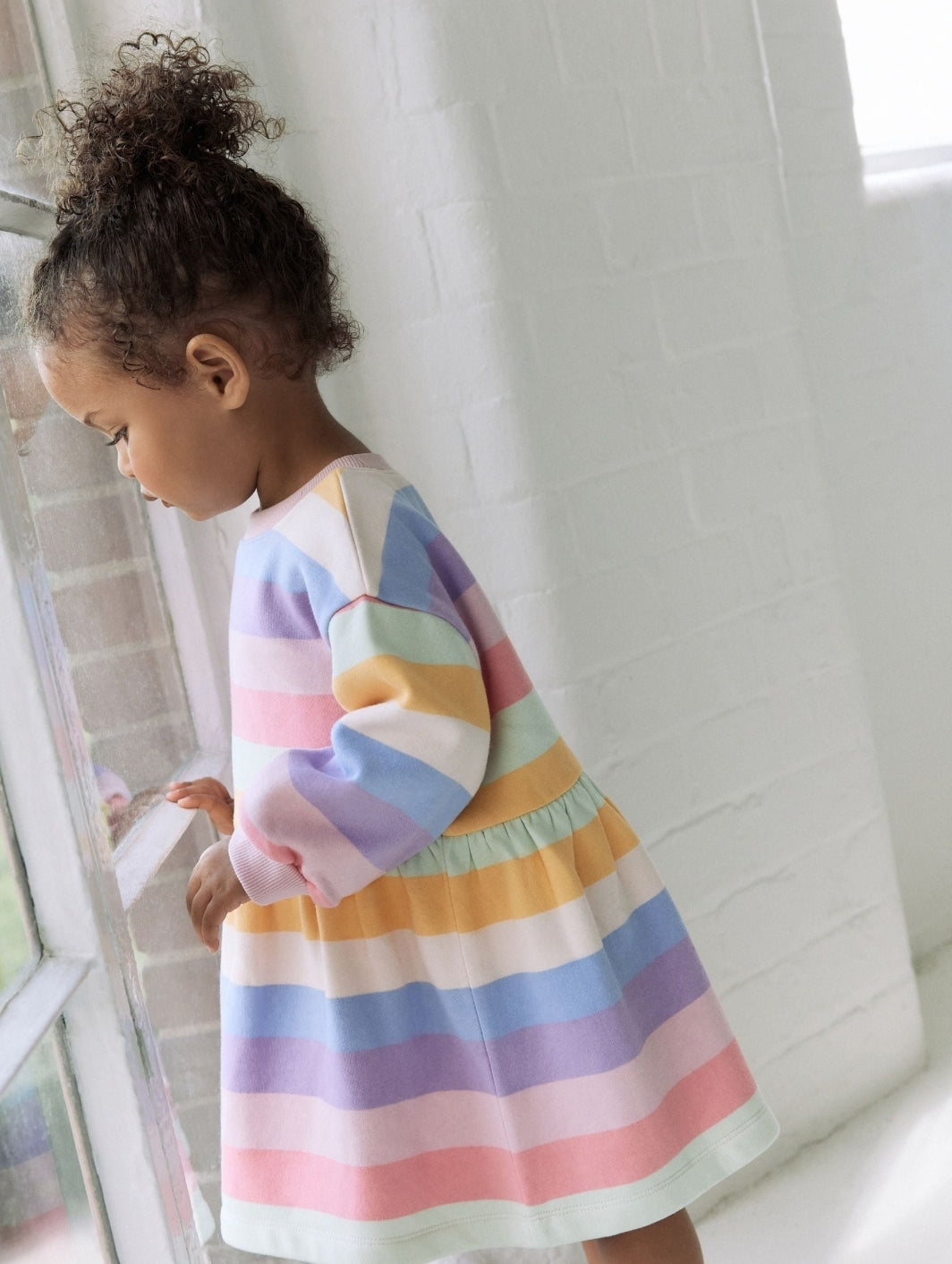 Rainbow Striped Long Sleeve Sweat
Dress