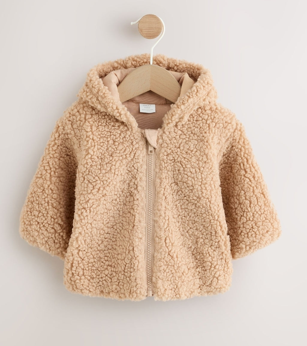 Neutral Borg Bunny Embroidered
Back Popper Through Baby Jacket