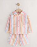 Multi Stripe Printed Jacket And Shorts Set