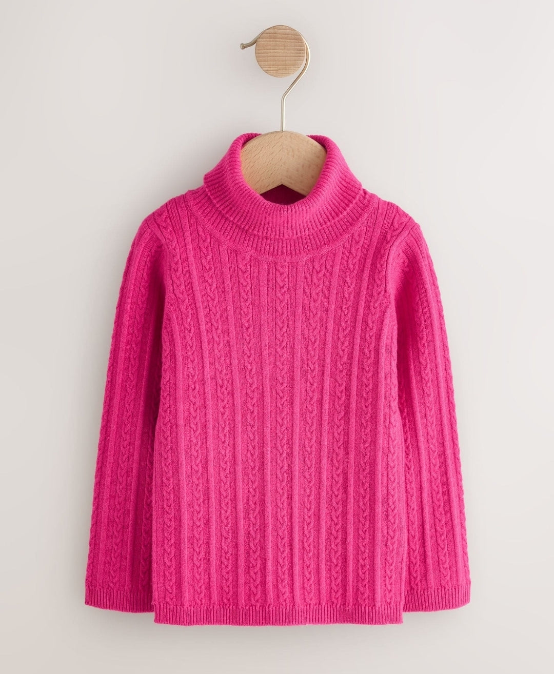 Bright Pink Roll Neck Jumper