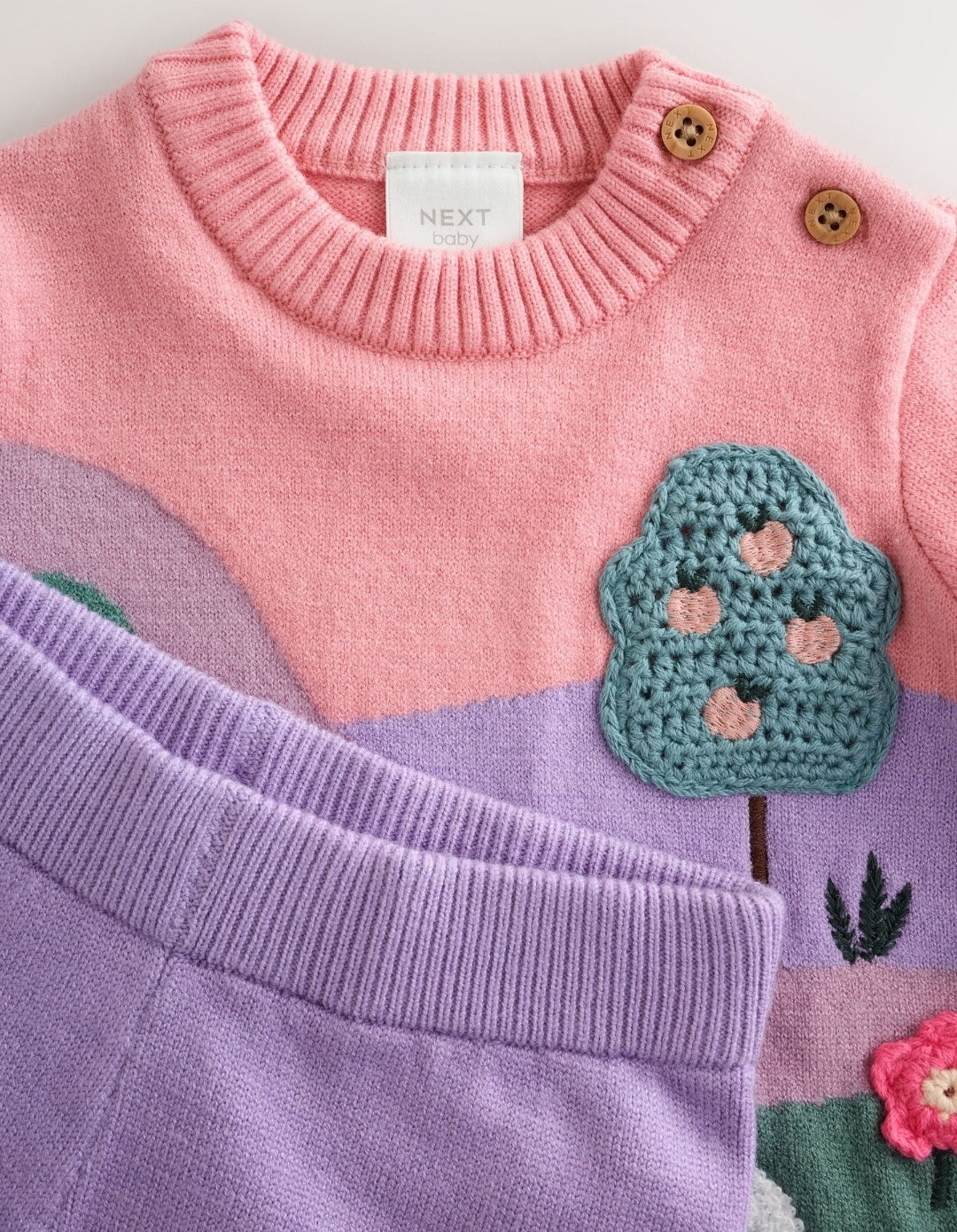 Pink Hamish Character Knitted
Scene Jumper and Leggings Baby