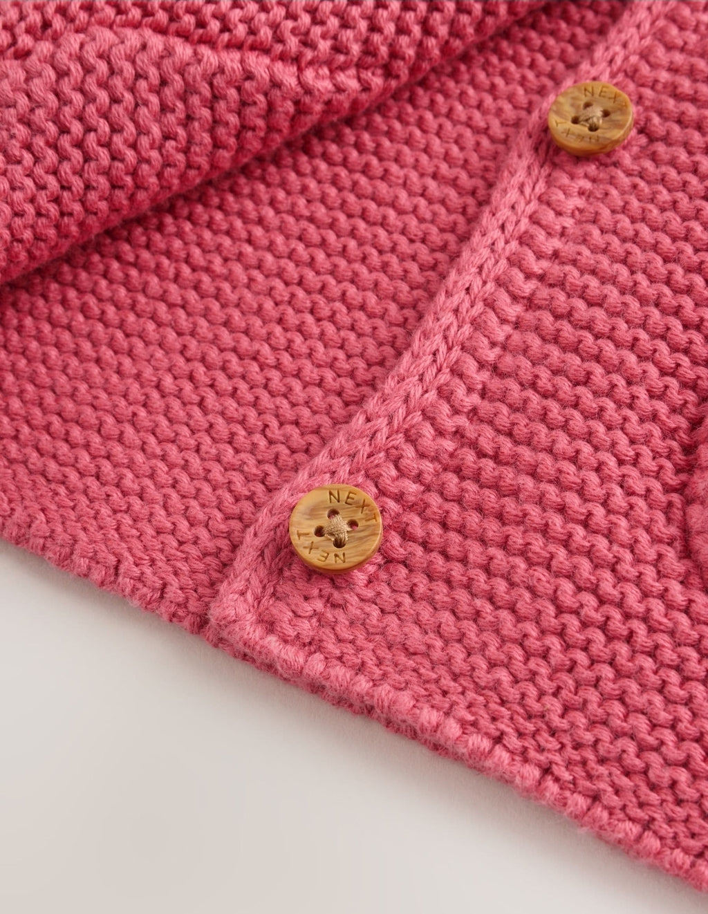 Raspberry Pink Hooded Knitted Baby Cardigan