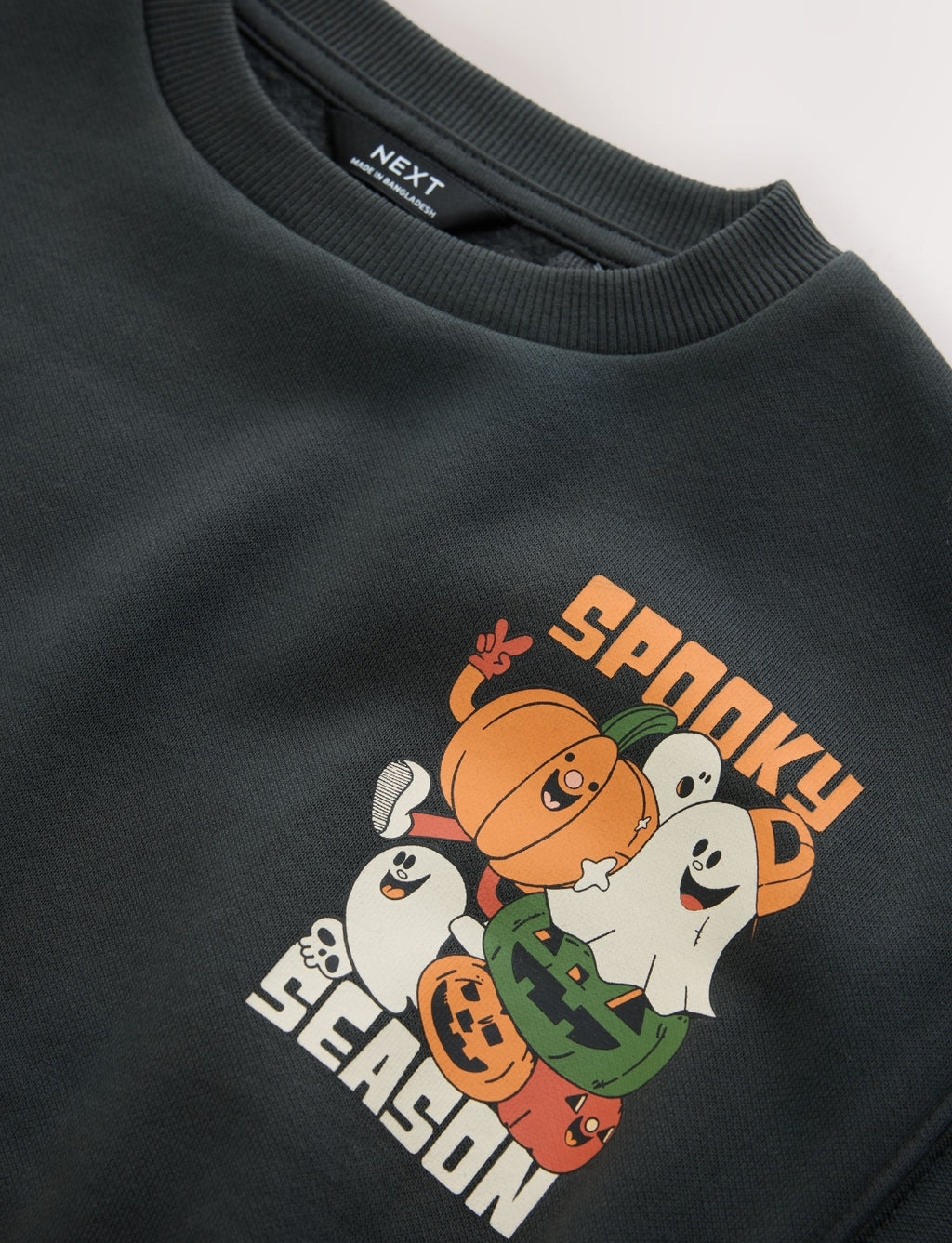 Charcoal Grey All Over Printed Crew NeckSweat Top