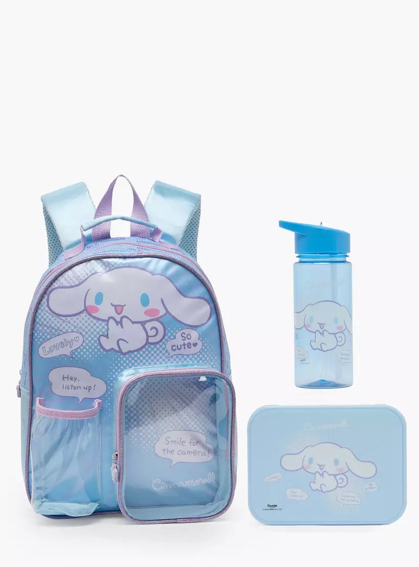 Sanrio Cinnamoroll 3-Piece School Backpack Set for Boys   14 inches