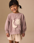 Brown Moon & Sun Crew Neck Sweatshirt & Shorts Set