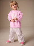 Pink Sweatshirt & Wide Leg Trousers Set