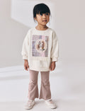 Ecru/Pink Lace Unicorn Crew Neck
Sweatshirt and Flare Leggings