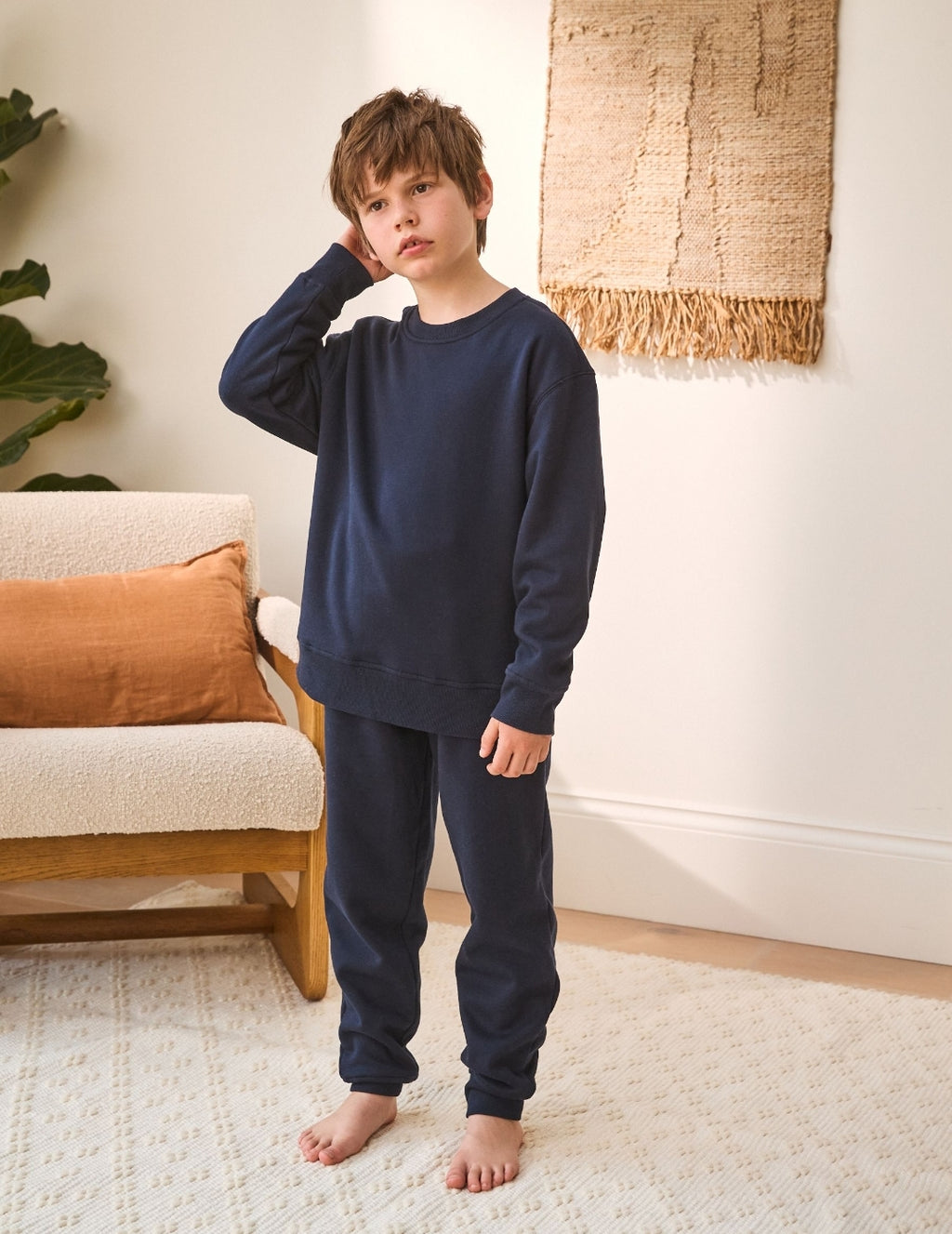 Navy Single Cosy Fleece Pyjamas