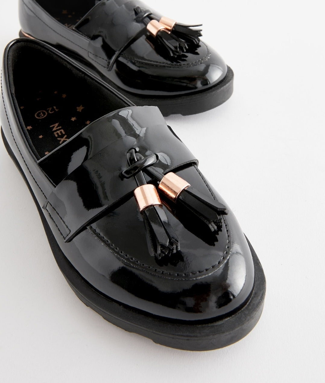Black Rose Gold Standard Fit (F)
School Tassel Loafers