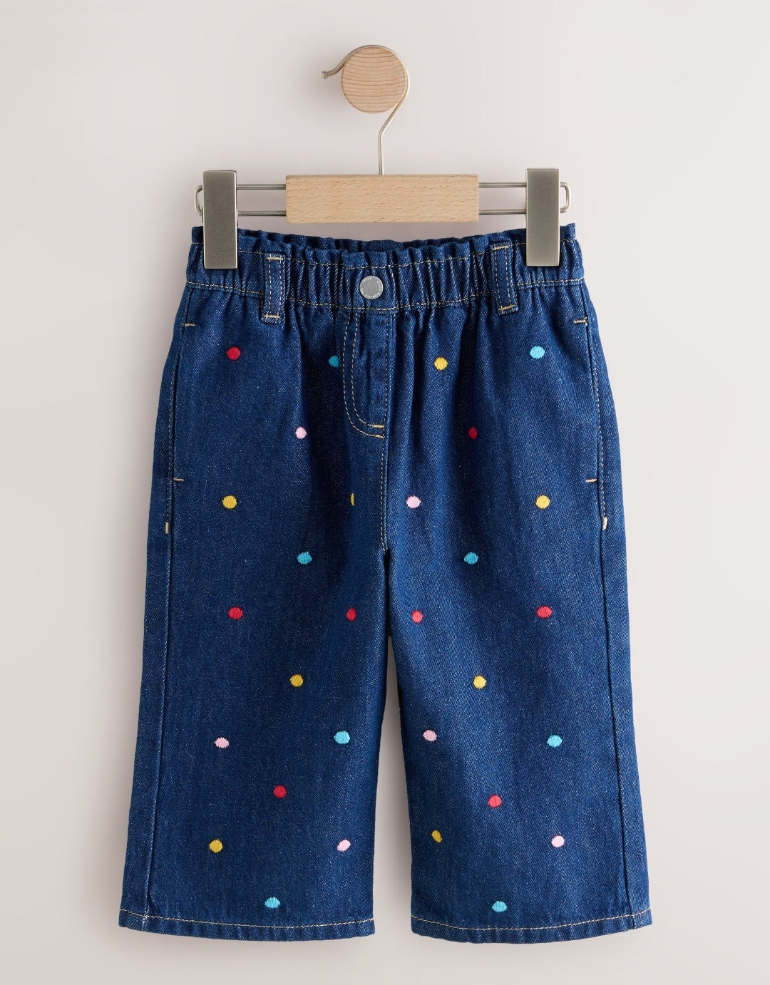 Embroidered Rainbow Spot Wide Leg
Jeans