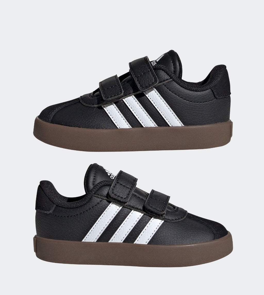 adidas Black/White VL Court 3.0 Hook and Loop Infant Trainers