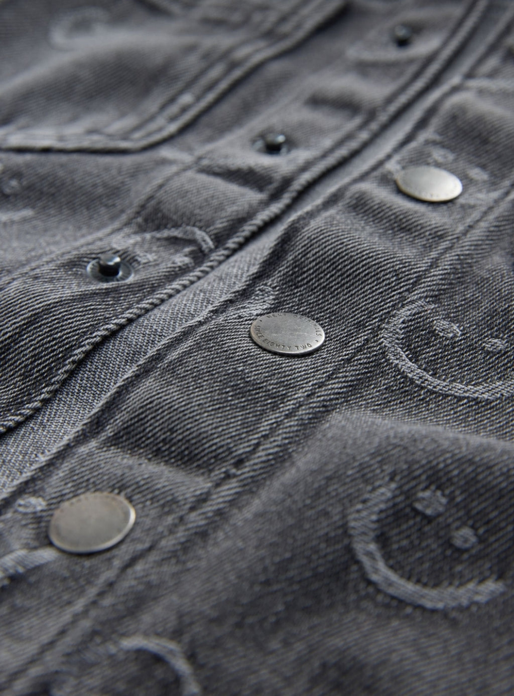 Grey Face Denim Hooded Overshirt