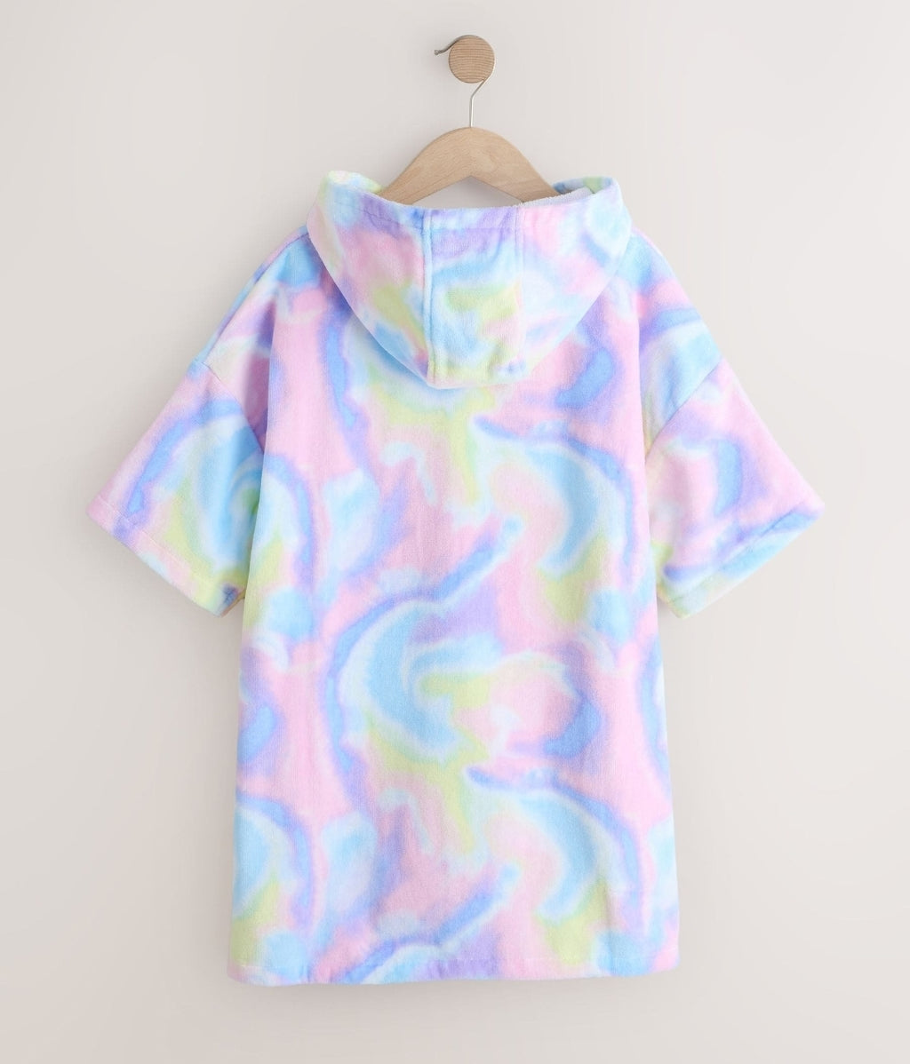 Multi Tie Dye Towelling Poncho