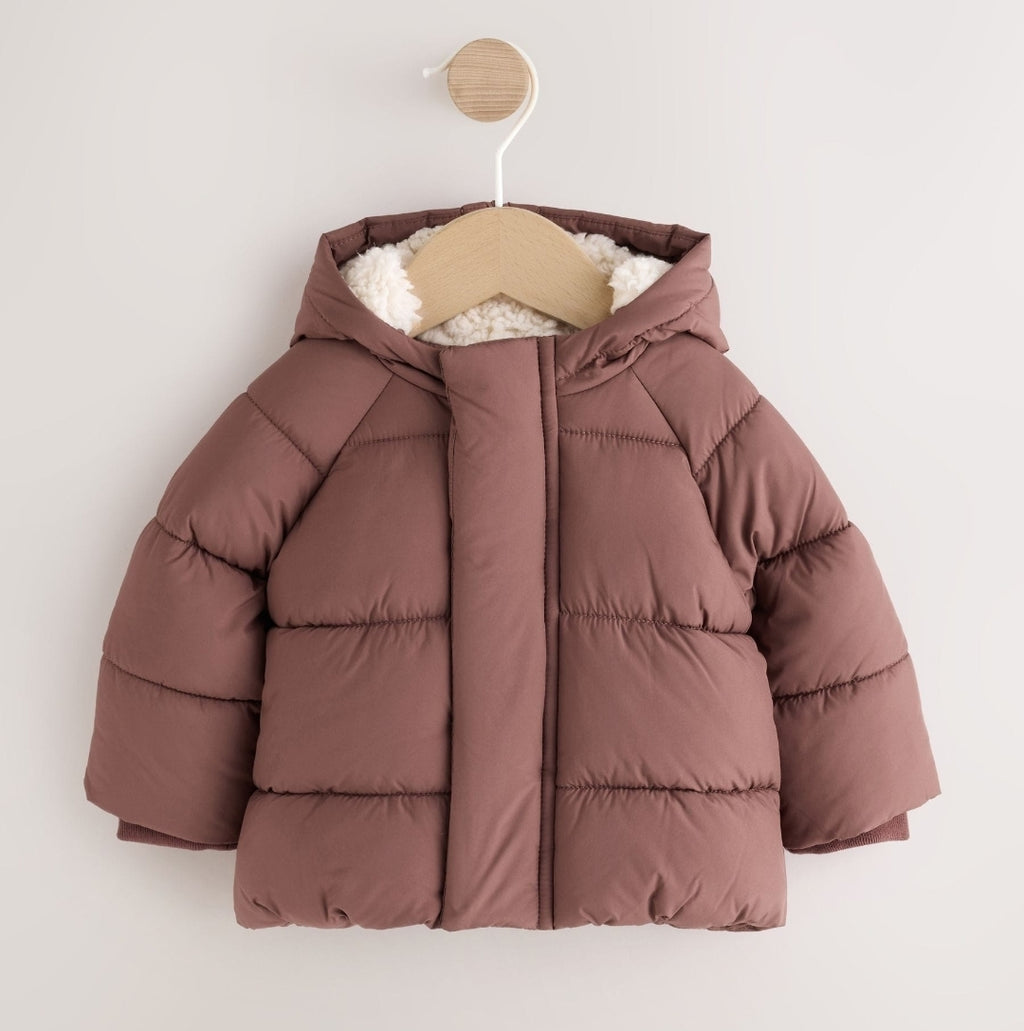 Chocolate Brown Hooded Baby
Puffer Jacket
