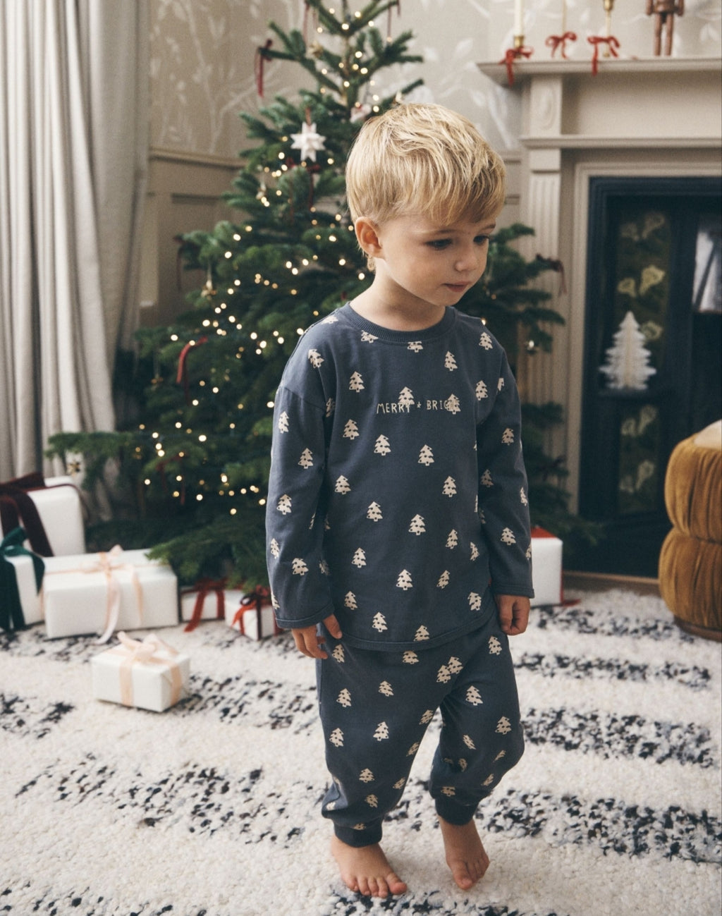 Charcoal Merry & Bright Christmas Pyjamas