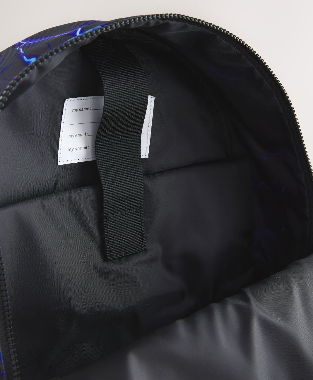Blue/Black Lightning Print Backpack 16 inches