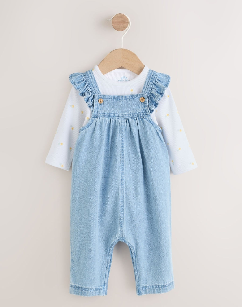 Denim Dungarees and Long Sleeve Bodysuit Set 2 Piece