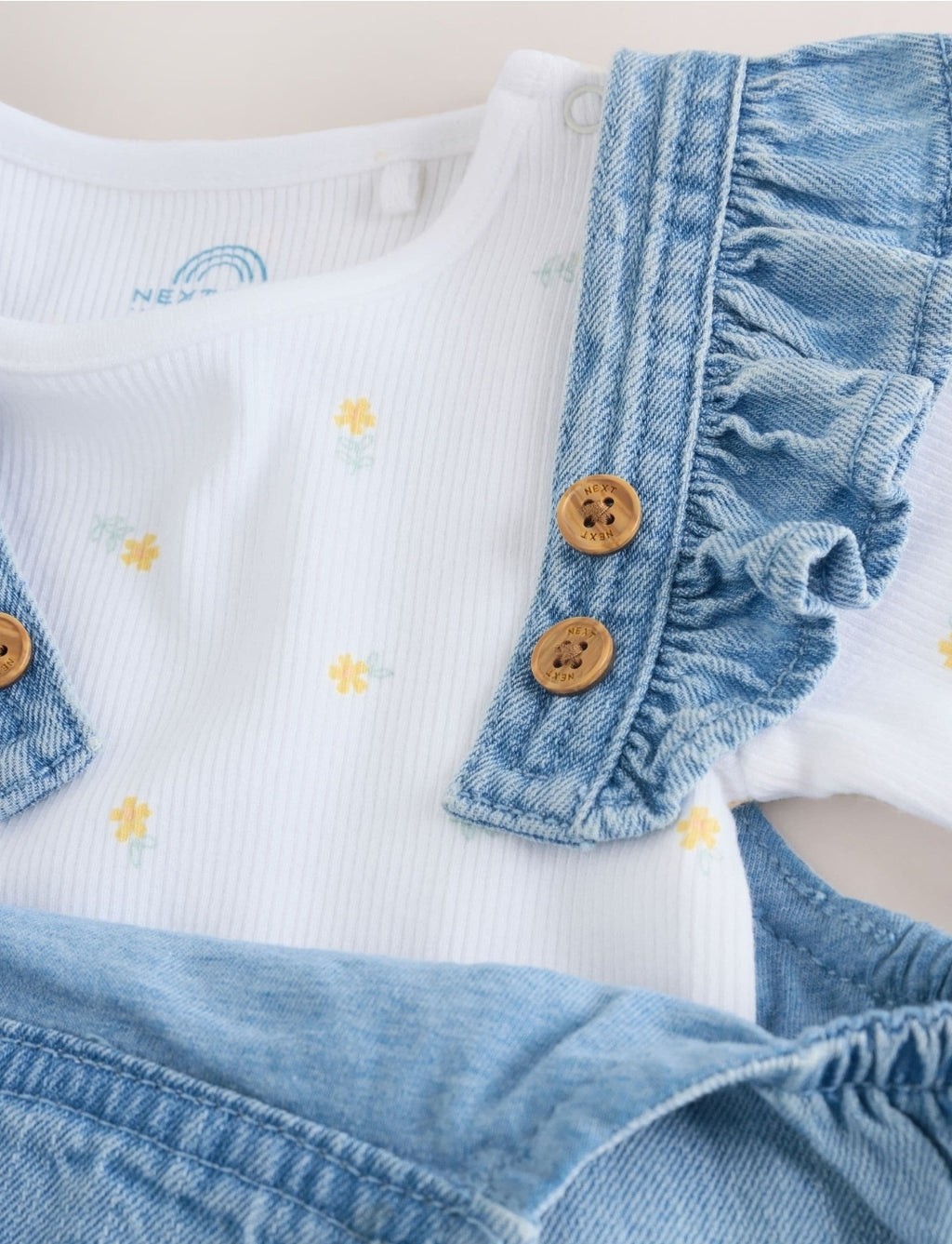 Denim Dungarees and Long Sleeve Bodysuit Set 2 Piece